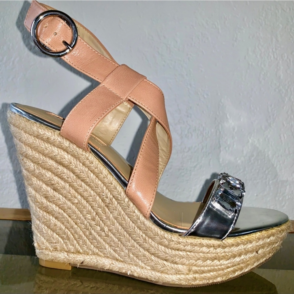 INC Embellished Strappy Wedges